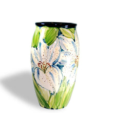 Ceramic Vase Yellow Lily Design by Shelton Pottery