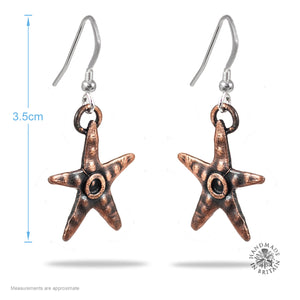 Copper Starfish Earrings