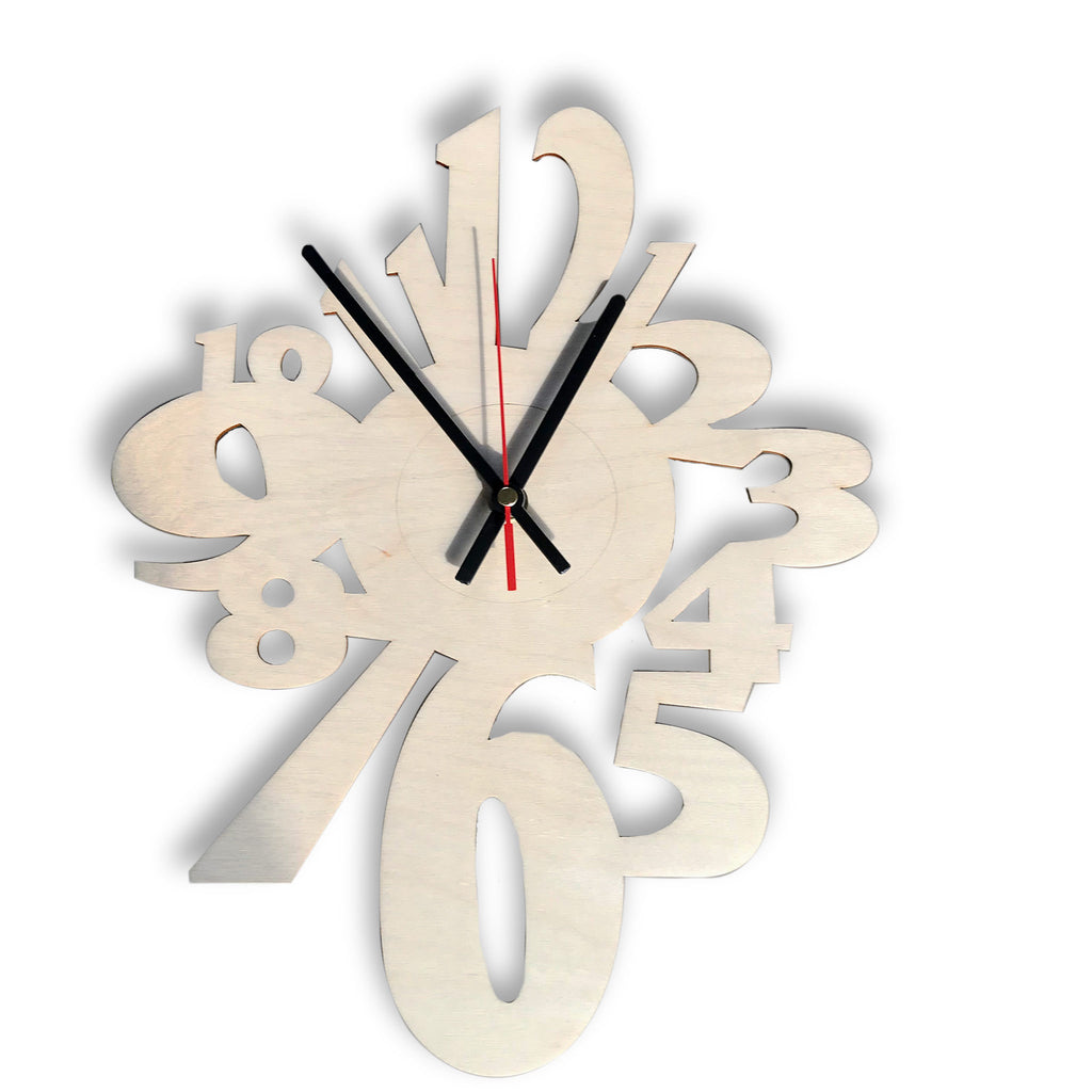 Cut out Numbers Wooden Wall Clock – Wow! Gallery
