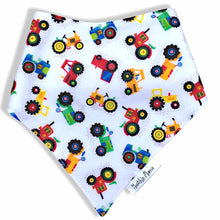 Dribble Bibs -Tractor design  - 100% cotton front and fleece backing