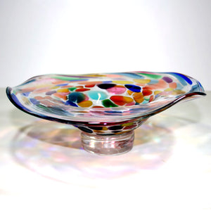 Glass Multi Coloured Dish Gaudi by Shakspeare Glass