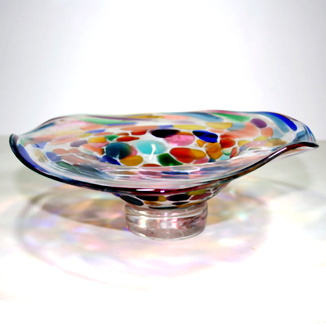 Glass Multi Coloured Dish Gaudi by Shakspeare Glass