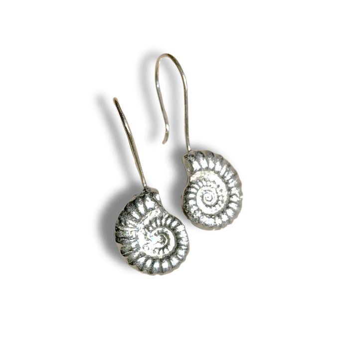 Pewter Ammonite Earrings by Glover & Smith