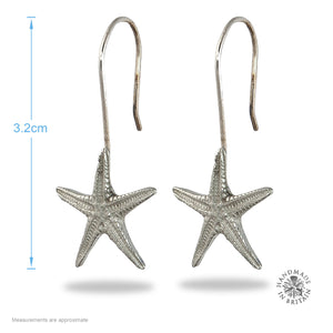 Pewter Starfish Earrings