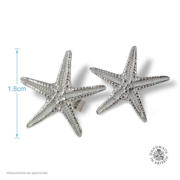 Pewter Starfish Stud Earrings