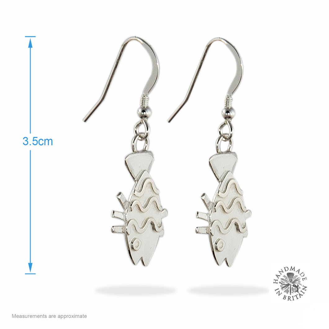 Silver Happy Fish Earrings