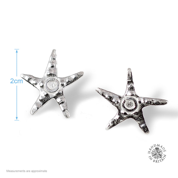 Silver Starfish Stud Earrings
