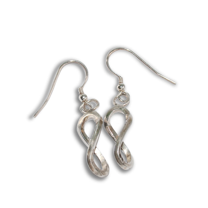 Silver Twisted Earrings by Len Mills Jewellery 