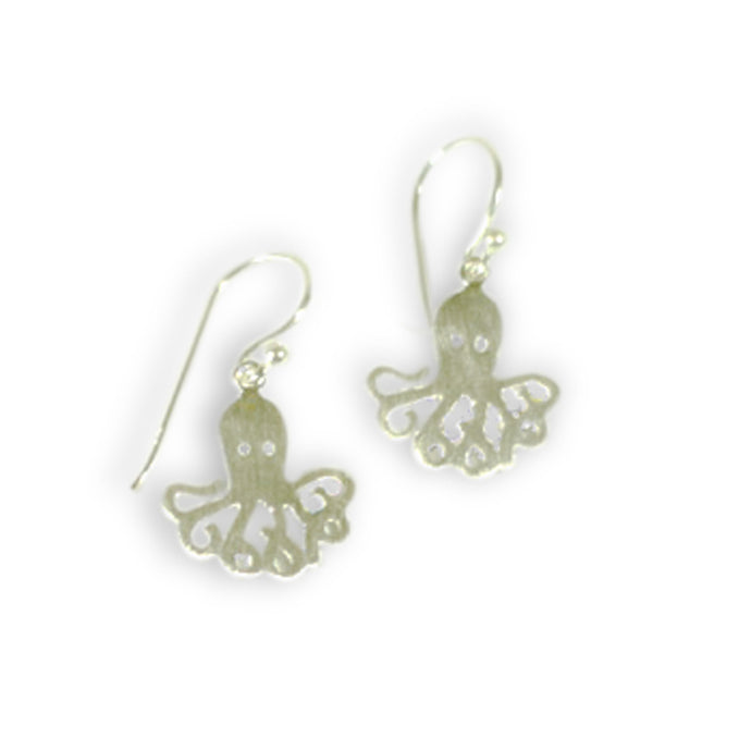 Stylised Octopus Sterling Silver Earrings 