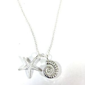 Pewter Twin Charm Pendant on chain by Glover & Smith