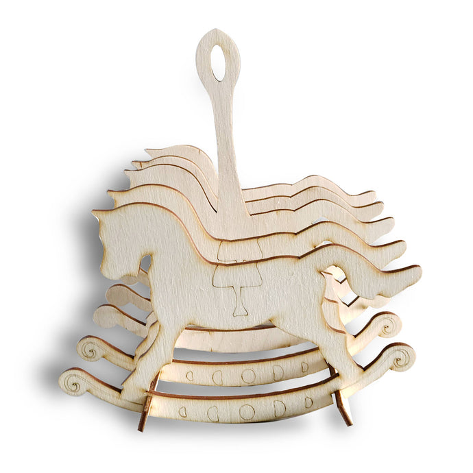 Wooden Flat Packed Rocking Horse Toast Rack 